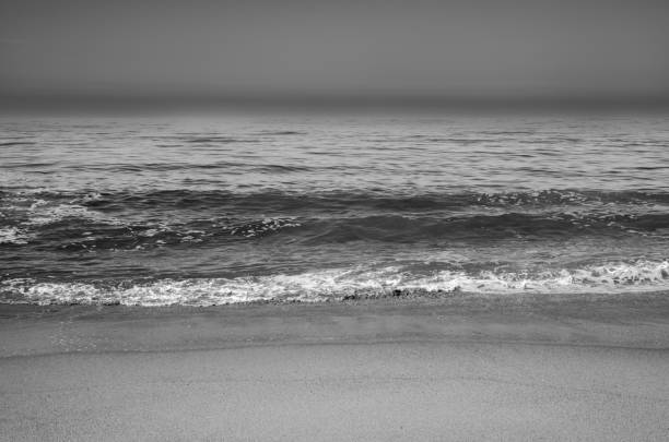 Ocean Surf in Black and White stock photo