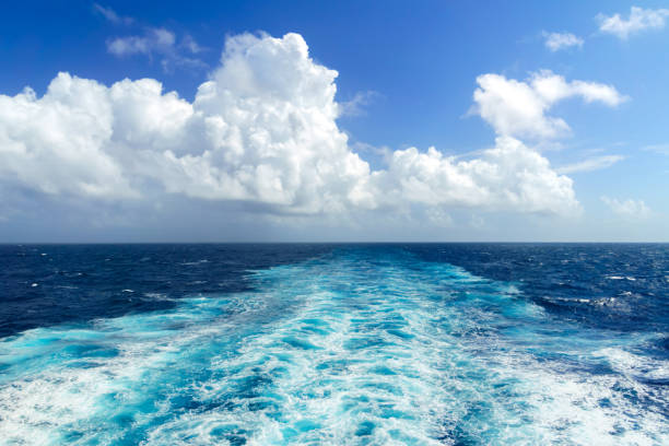 Ocean Wake - Cruise Ship stock photo