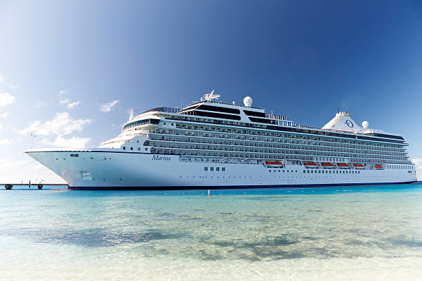 Oceania Marina Cruise Ship at Terminal, Grand Turk, Caribbean stock photo
