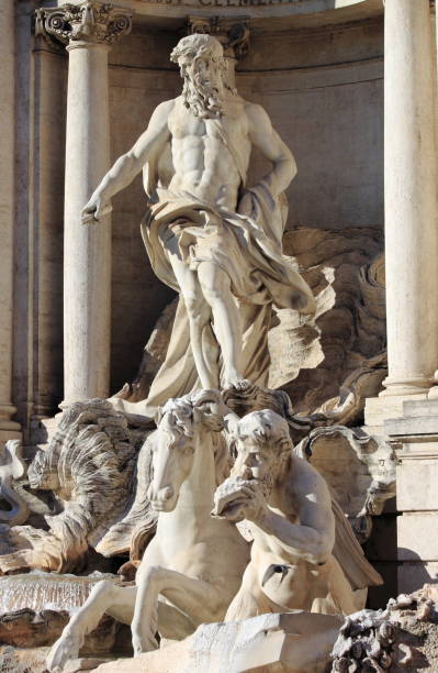 Oceanus in the Trevi Fountain of Rome Oceanus in the Trevi Fountain of Rome, Italy neptune roman god stock pictures, royalty-free photos & images