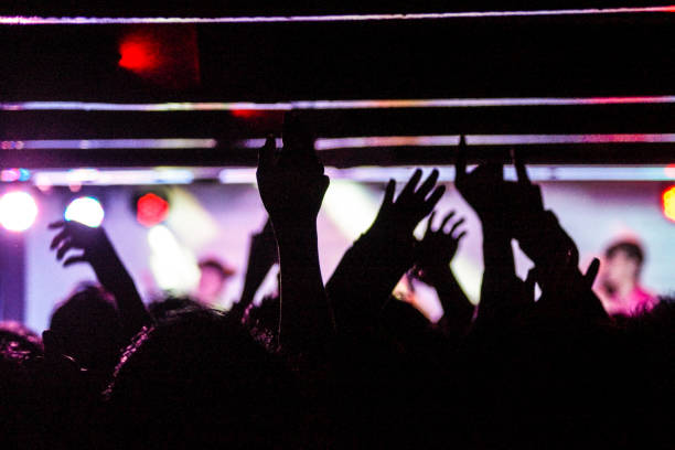Of the party live in the night club image stock photo