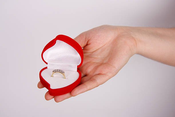 Offer of Marriage Offer of Marriage wedding ring box stock pictures, royalty-free photos & images