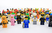 Hong Kong, Сhina - March 6, 2015: lego mini characters  which are isolated on white. Lego minifigure are the successful line in Lego products