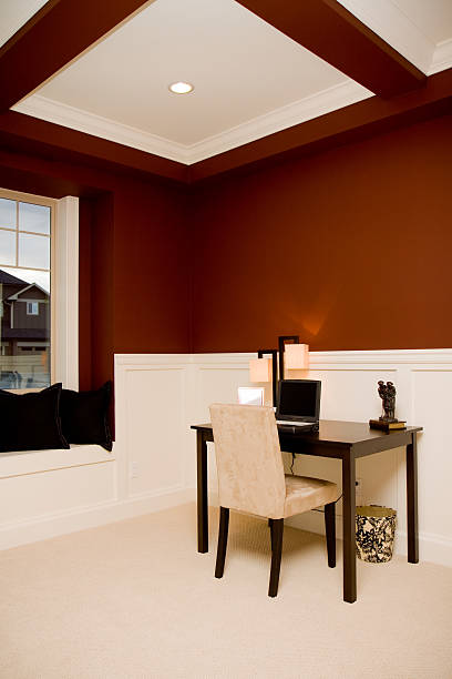 Office / Den in New Luxury Home stock photo