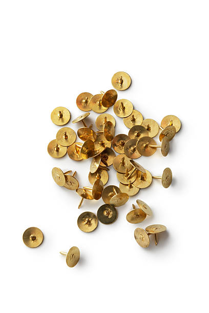 200 pins/pack Brass Gold Steel Thumb Tacks Push Pins Bazic #229 