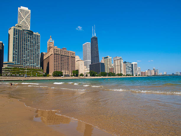 Ohio Street Beach, Chicago stock photo