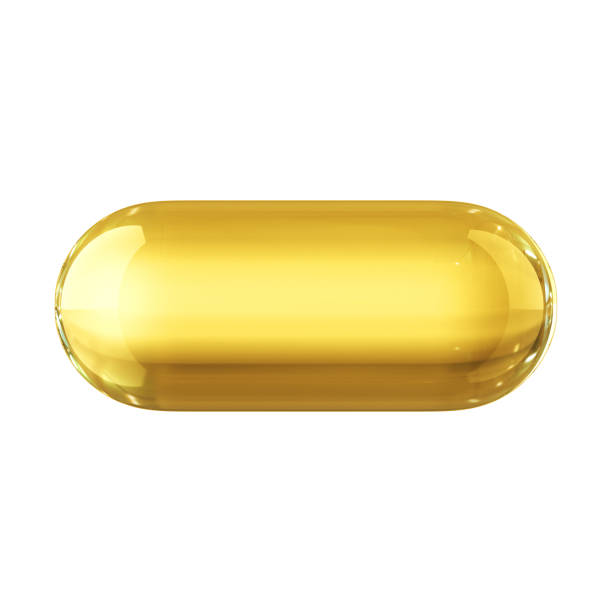 Oil Capsule Concept. 3D Render fish oil stock pictures, royalty-free photos & images