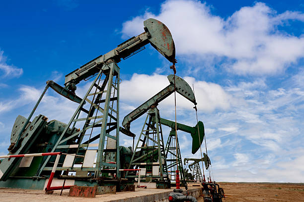 Oil field stock photo