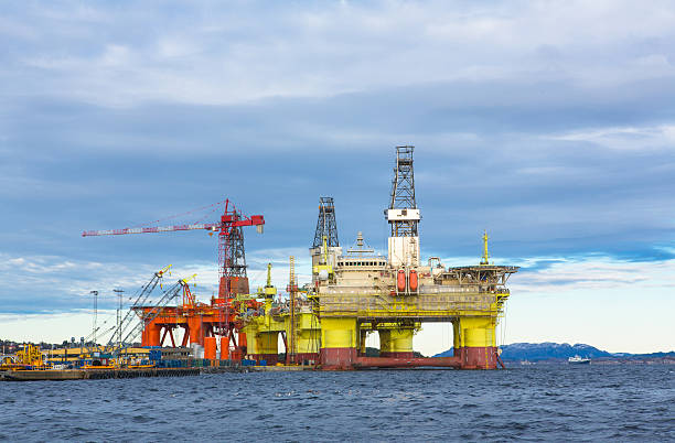 Oil platforms under maintenance