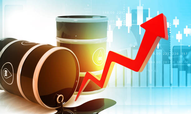 Oil price growth graph concept image Oil price growth graph concept image. 3d illustration oil market  stock pictures, royalty-free photos & images