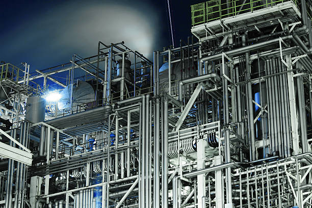 oil refinery complex stock photo