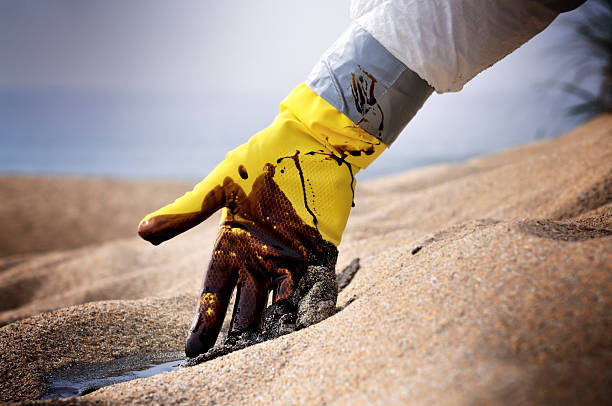 Oil Spill: A Situation Beyond Control stock photo