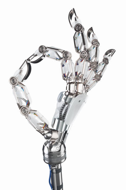 Ok robot hand 3D render of a robot hand with the "ok" sign van Dijk stock pictures, royalty-free photos & images