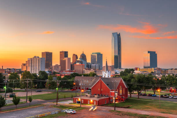 Oklahoma City, Oklahoma, USA Downtown Skyline stock photo