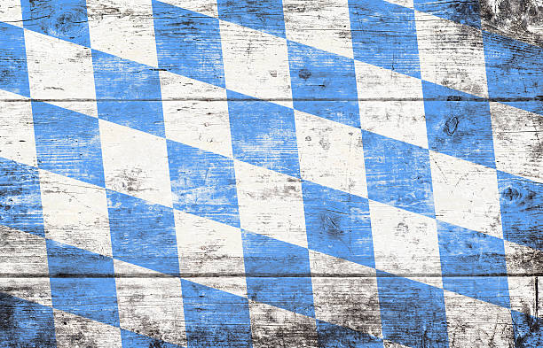 블루와 화이트 마름모늬가 있는 옥토버페스트 배경 - 독일 문화 뉴스 사진 이미지