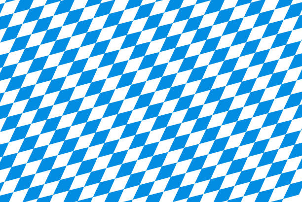 Oktoberfest background with blue checked repeatable rhombus stock photo