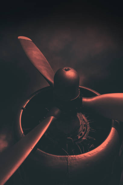 Old airplane propeller stock photo