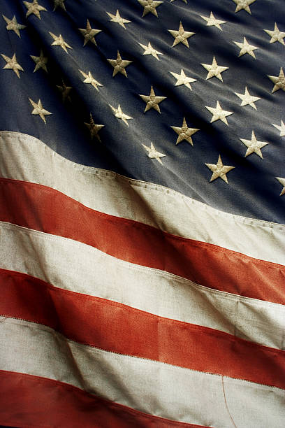Old american flag stock photo