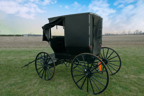 Old Amish Buggy-Hamilton County, Indiana stock photo
