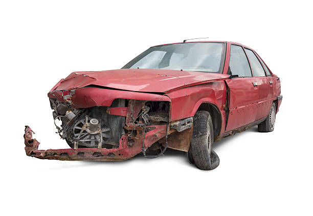 Old and Damaged Car stock photo