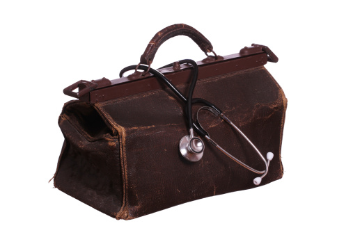 old bag with stethoscope