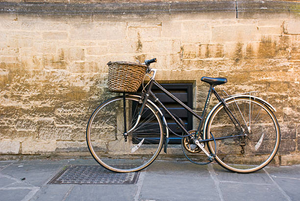 Old bicycle. Cambridge. UK stock photo