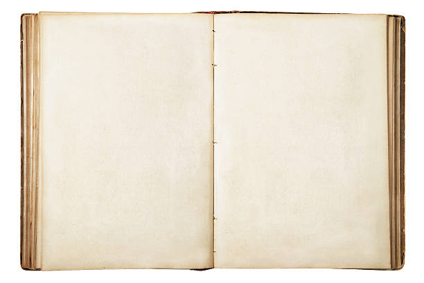 old blank open book - het verleden stockfoto's en -beelden