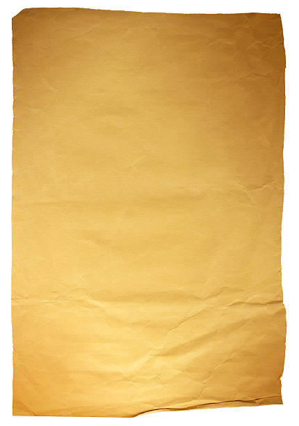 Old blank paper (isolated clipping path included) stock photo