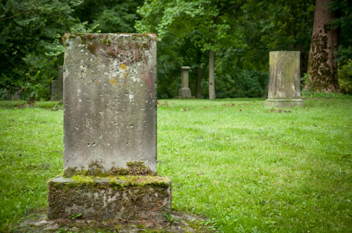 old obsolete gravestone without inscription
