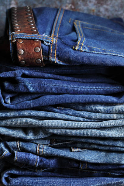 Best Flat Classic Vintage Blue Jeans Texture Stock Photos, Pictures ...