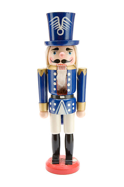 Old Blue Nutcracker Soldier  broken doll 1 stock pictures, royalty-free photos & images
