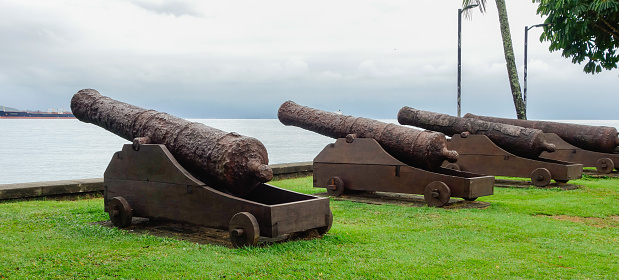 old cannons in Ilhabela island in Sao Paulo coastline, Brazil