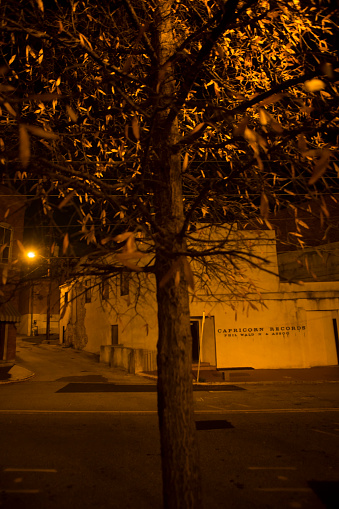 Macon, USA - November 29, 2012: Capricorn Records Building at Night