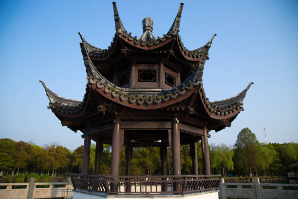 Old Chinese Pavilion stock photo