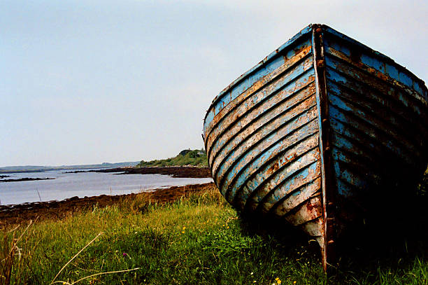 Old craft on Irish seaside #2  connemara stock pictures, royalty-free photos & images
