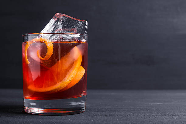 Old fashioned cocktail stock photo