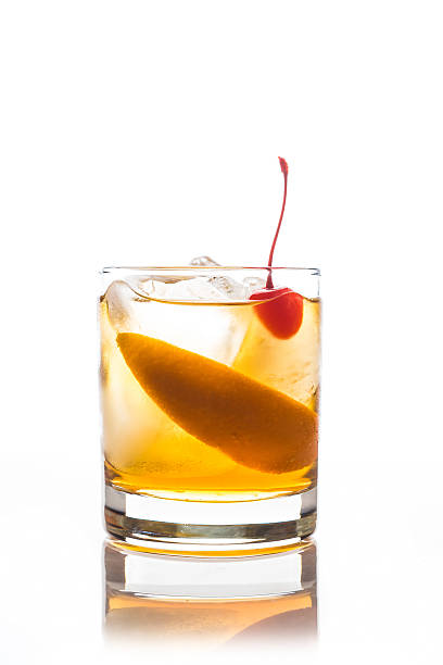 Old fashioned cocktail stock photo