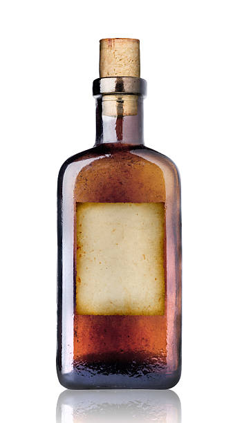 Old fashioned medicine bottle. stock photo