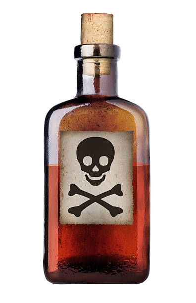 Old fashioned poison bottle. stock photo