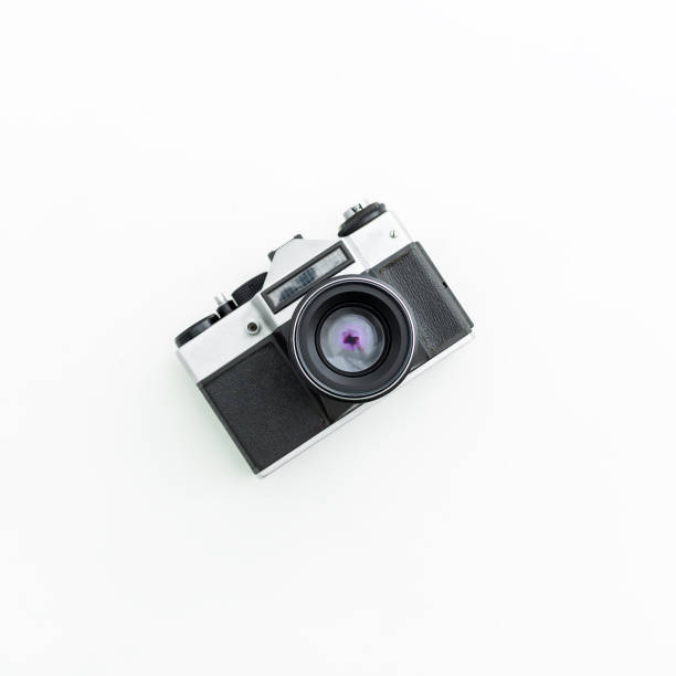 Old film Camera. Flat lay, Top view Old film Camera. Flat lay, Top view flat lay photos stock pictures, royalty-free photos & images