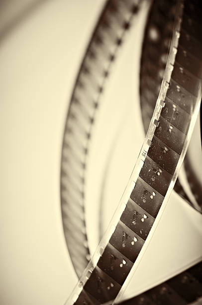 Old Film perforated celluloid stock photo