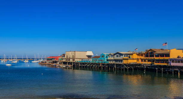 Old Fisherman's Wharf in Monterey, California, a famous tourist attraction stock photo