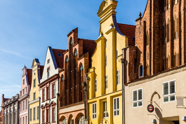 old gabled houses. Stralsund, Germany stock photo