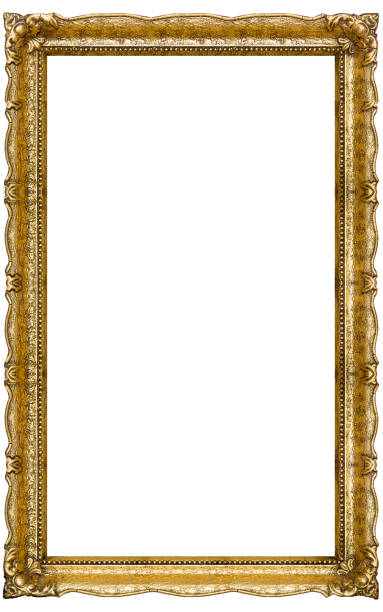 Old Gold Picture Frame Verry Big Old Gold picture frame, isolated on white - extra large file and quality - 90mpx baroque style photos stock pictures, royalty-free photos & images