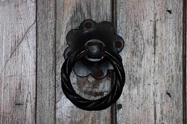 Old Handle on a Garden Gate stock photo