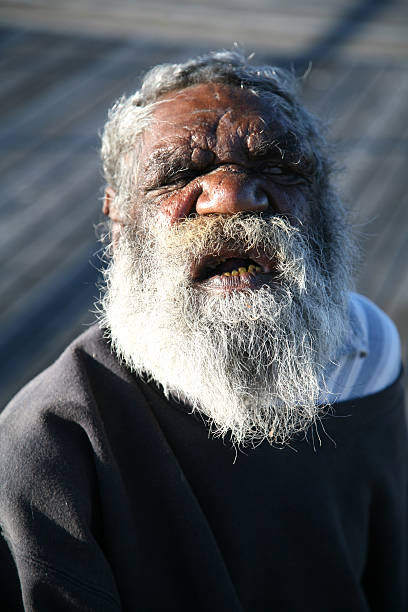 Old indigenous man stock photo