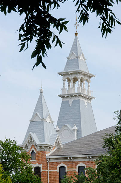 Old Main Cupolas at Baylor University Old Main on the campus at Baylor University was built in the late 1800's and today it still retains its Victorian cupolas and stone arches.  Baylor was founded in 1845, before Texas became a state. baylor basketball stock pictures, royalty-free photos & images