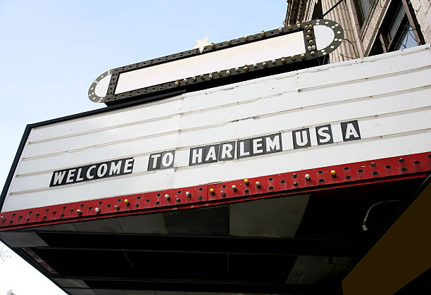 Old Marquee Sign In Harlem stock photo