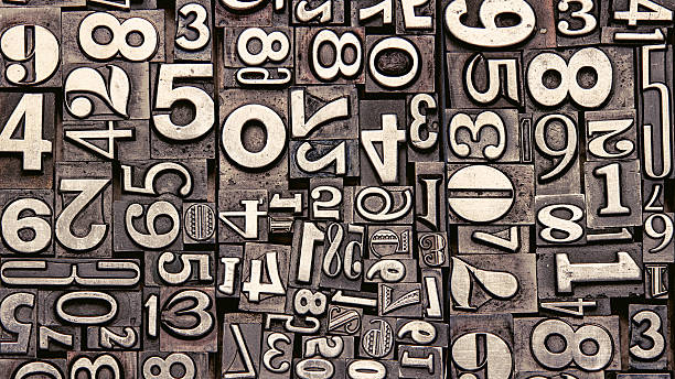 old metal numbers stock photo