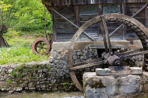 Old mill wheel in Bihor region of Transylvania